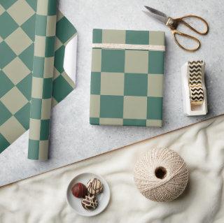 Simple Forest Green and Sage Checkerboard Pattern