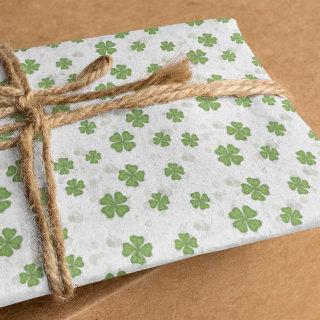 Simple Four Leaf Clover Green Watercolor Cute Tissue Paper