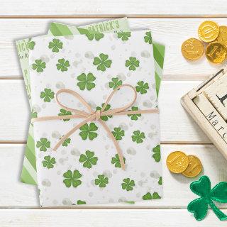 Simple Four Leaf Clover Green Watercolor Cute  Sheets
