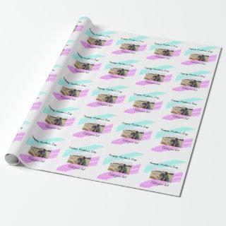 Simple glitter pink blue mothers day add name phot