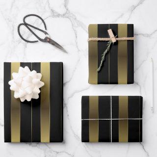 Simple Gold And Black Geometric Stripes  Sheets