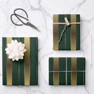 Simple Gold And Emerald Green Geometric Stripes  Sheets