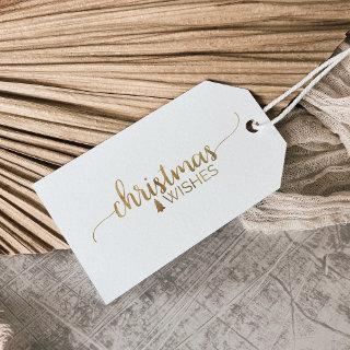 Simple Gold Calligraphy Christmas Name Gift Tags