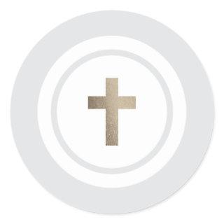Simple gold cross faux foil sticker