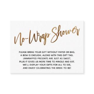 Simple Gold Handwriting No-Wrap Shower Enclosure Card