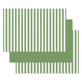 Simple Green/White Stripes Geometric Pattern Set  Sheets