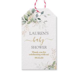 Simple Greenery baby shower gift tags