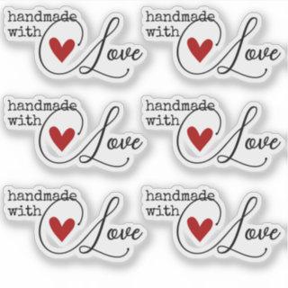 Simple Handmade with Love Heart Simple Stylish  Sticker