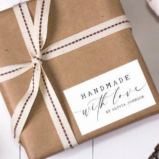 Simple Handmade with Love Script Business  Rectangular Sticker