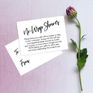 Simple Handwriting No-Wrap Shower Enclosure Card