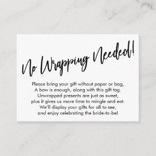 Simple Handwriting No Wrapping Needed! Enclosure Card