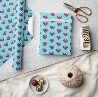 Simple Heart Shape Red Pixel Art Pattern