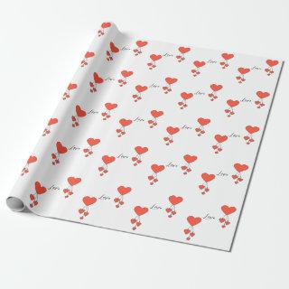 Simple illustration with scarlet hearts Love