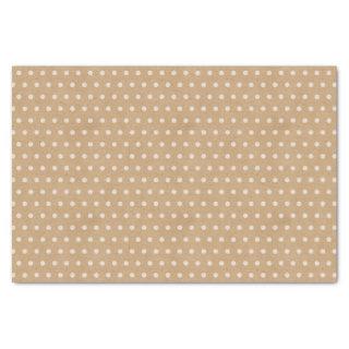 Simple Ivory White Dots On Faux Rustic Brown Kraft Tissue Paper