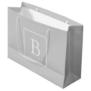 Simple Light Grey Monogram Large Gift Bag
