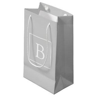 Simple Light Grey Monogram Small Gift Bag