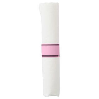 Simple Light Pink and Black Striped Border Napkin Bands