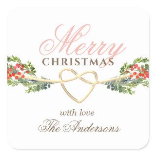 Simple Merry Christmas Square Sticker