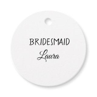 Simple minimal add name bridesmaid  gift year      favor tags