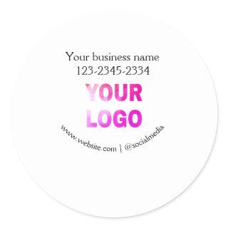 simple minimal add your logo/design here text  pos classic round sticker
