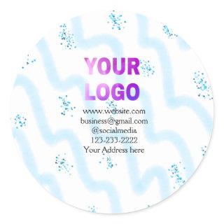 simple minimal add your logo/design here text  pos classic round sticker