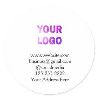 simple minimal add your logo/design here text  pos classic round sticker
