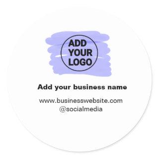 simple minimal add your logo/design watercolor   classic round sticker