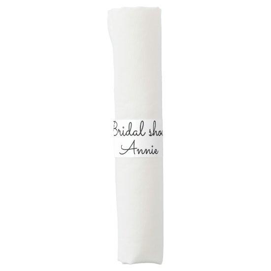 simple minimal add your name text bridal shower  t napkin bands