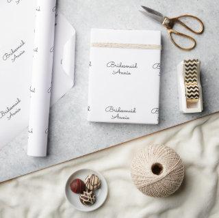 simple minimal add your name text bridesmaid gift