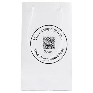 simple minimal add your Q R code scan add name Small Gift Bag