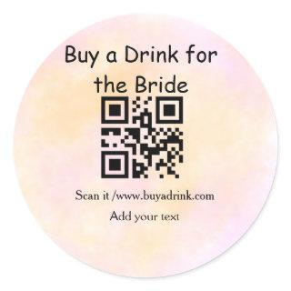 Simple minimal bachelorette buy a bride drink wate classic round sticker