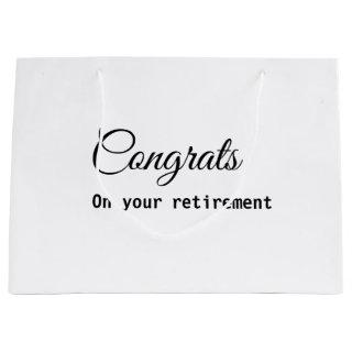 Simple minimal congratulations retirement add name large gift bag