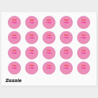 simple minimal custom add your logo address websit classic round sticker
