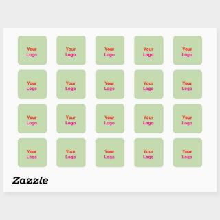 Simple minimal elegant custom logo here company sq square sticker