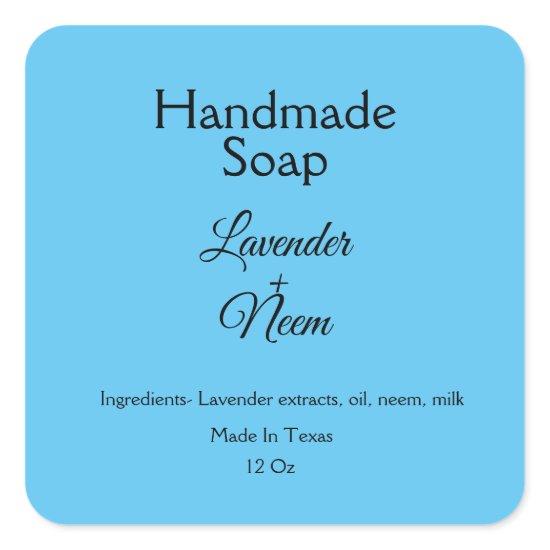 simple minimal lavender soap small business logo c square sticker