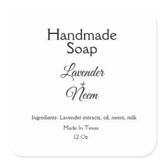 simple minimal lavender soap small business logo c square sticker