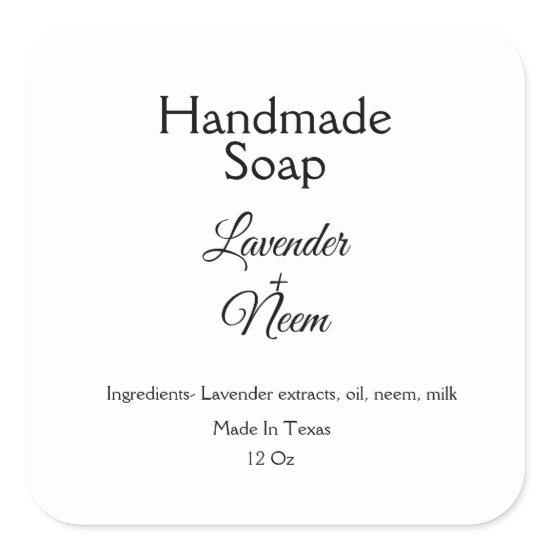 simple minimal lavender soap small business logo c square sticker