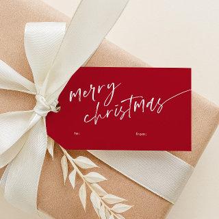Simple Minimal Script Merry Christmas Gift Tags