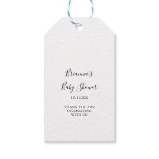 Simple Minimalist Baby Shower Gift Tags
