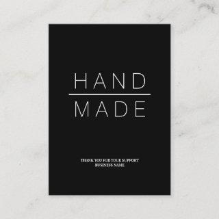 Simple Minimalist Handmade Business Support. Business Card