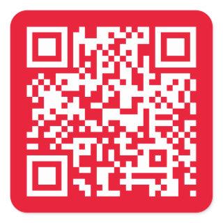 Simple Minimalist Modern Customize QR Code Square Sticker