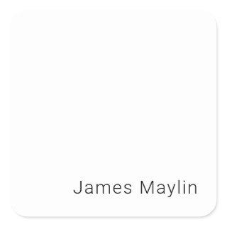 Simple Minimalistic Editable Name or other Text Square Sticker