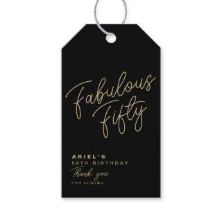 Simple Modern Fabulous Fifty Personalized Gift Tags