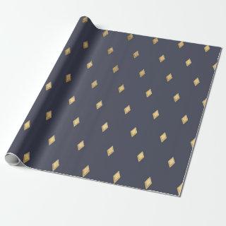 Simple Modern Gold Diamond Navy Blue Pattern