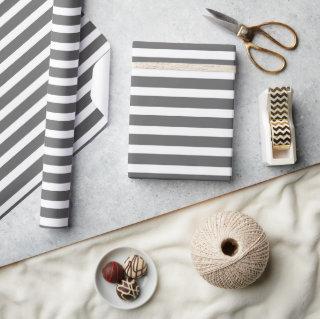 Simple Modern Gray and White Striped Minimalist