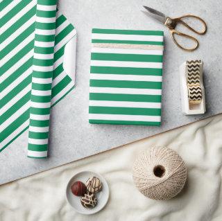 Simple Modern Green and White Striped Minimalist
