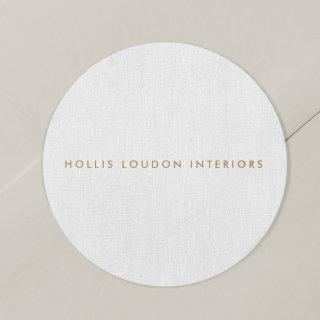Simple Modern Light Gray Linen "look" Classic Round Sticker