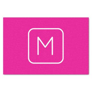 Simple & Modern Monogram Initial | Pink & White Tissue Paper