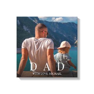 Simple Modern Photo Dad Family Minimalist Custom Canvas Print