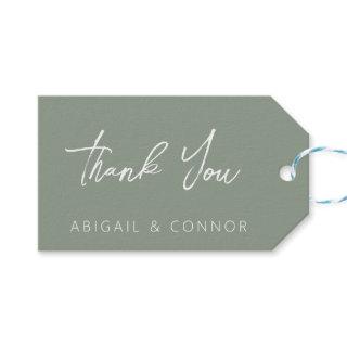 Simple Modern Sage Green Calligraphy Gift Tags